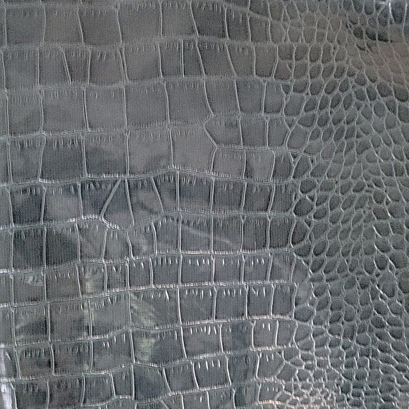 VTG 1990s Faux Alligator Teal Vertical Nappy Tote Festival Shopper Bag - Picture 4 of 7